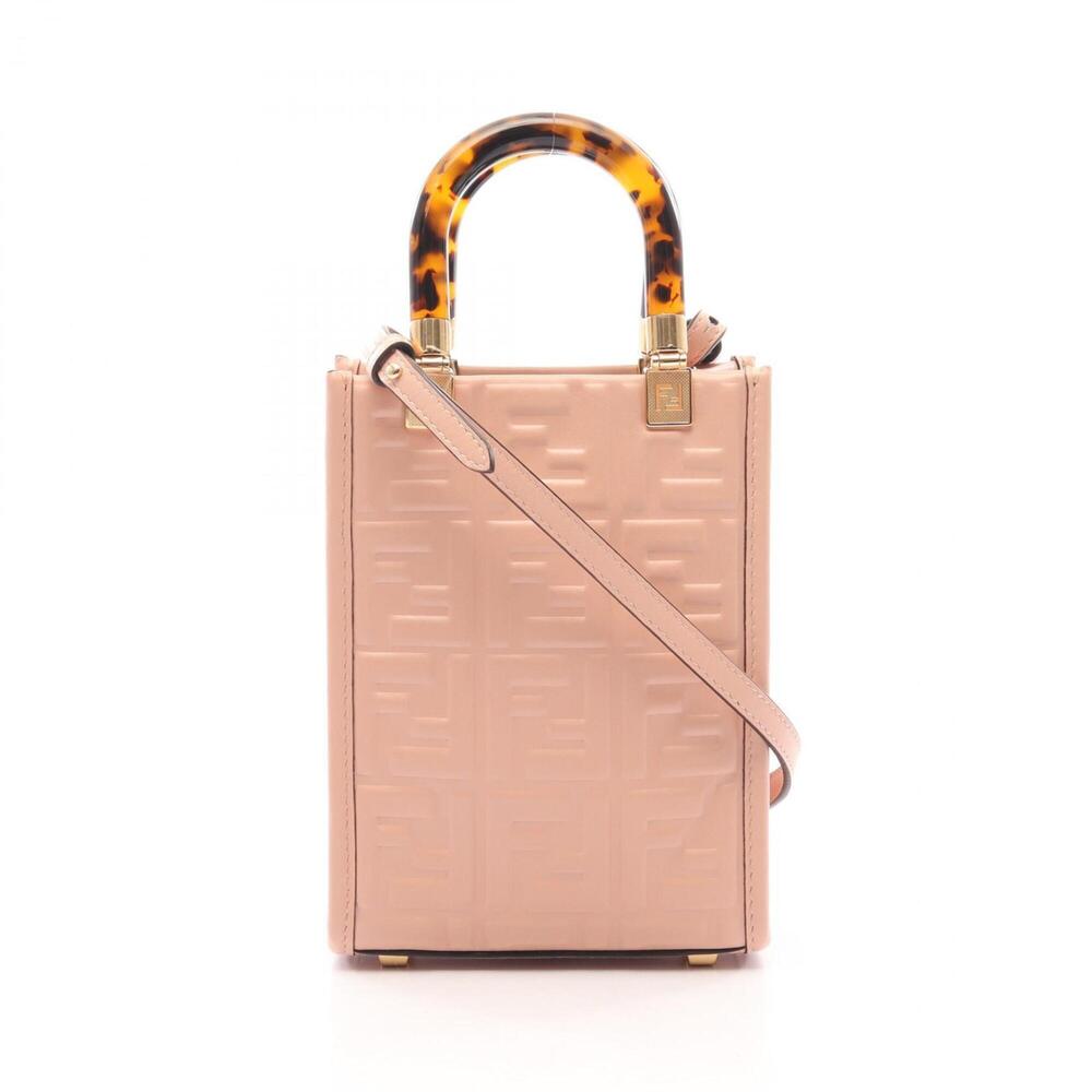 Fendi Sunshine Shopper Mini 2-Way Handbag, Leather, Women's, Pink (8BS051)